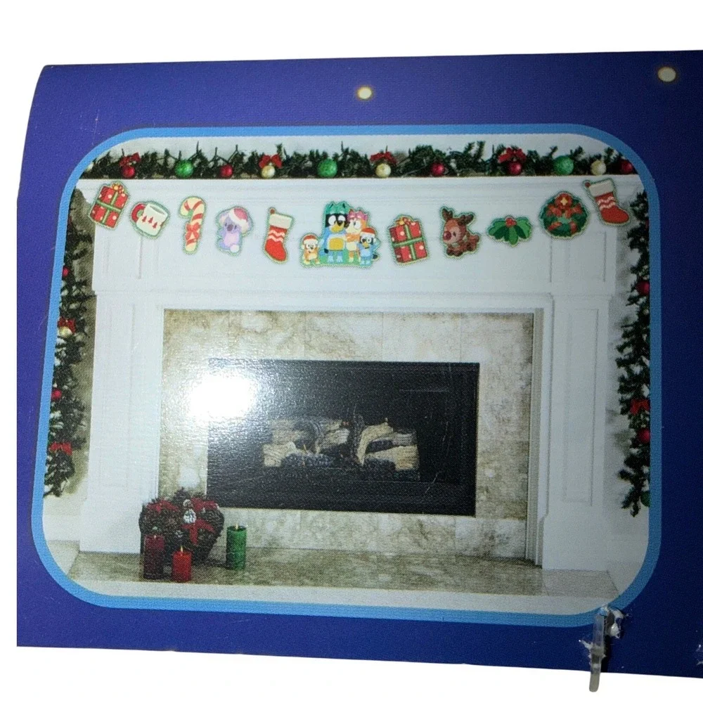 Bluey Christmas Wall Decor Garland Heeler Family‎ Holiday Banner 74in New